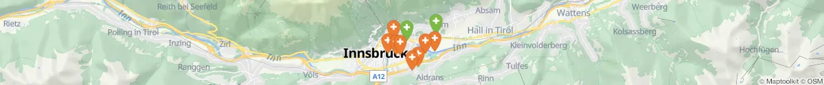 Kartenansicht für Apotheken-Notdienste in der Nähe von Arzl (Innsbruck  (Stadt), Tirol)